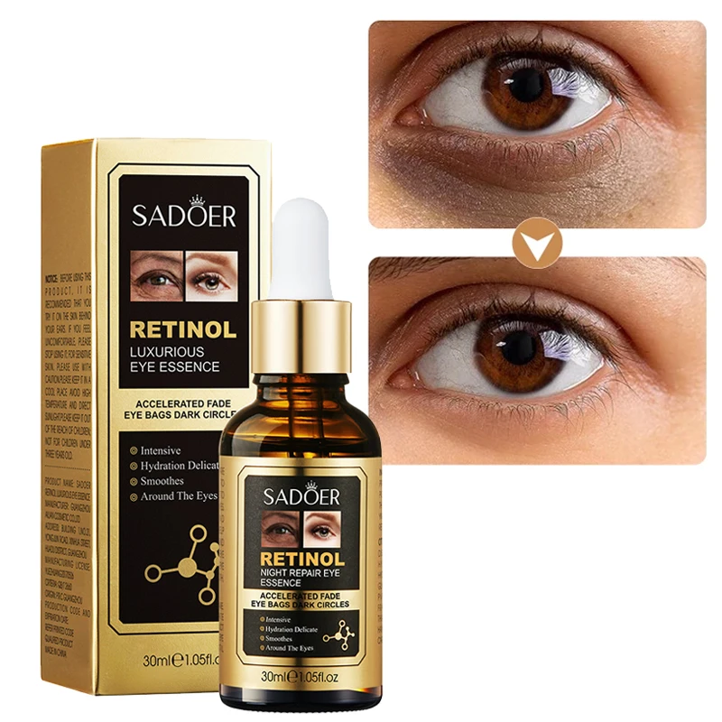 Remove Dark Circles Retinol Eye Serum Liquid Anti Wrinkle Fade Fine Lines Brighten Tone Compact Tira Eye Anti-Aging Care 30ml
Remove Dark Circles Retinol Eye Serum Liquid Anti Wrinkle Fade Fine Lines Brighten Tone Compact Tira Eye Anti-Aging Care 30ml