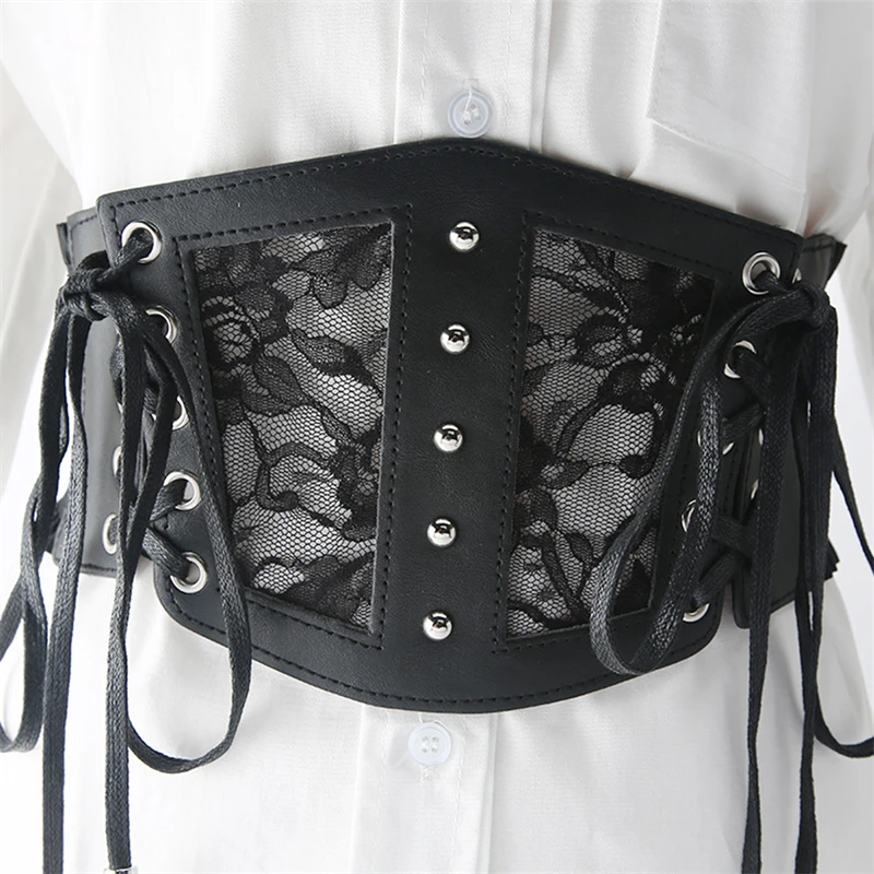 Ladies Imitation Leather Girdle Lace Belt Black Ruffle Wide Elastic Waistband Dress Decoration Can Be Worn With women's Girdle
Ladies Imitation Leather Girdle Lace Belt Black Ruffle Wide Elastic Waistband Dress Decoration Can Be Worn With women's Girdle