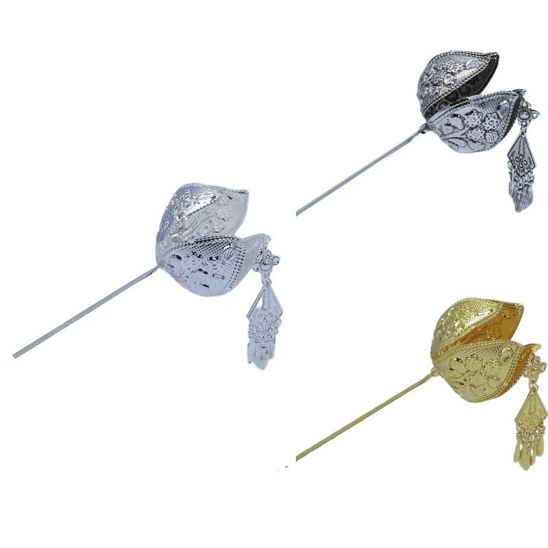 

L5YA Vintage Tassels Hair Pins Chinese Style Dangle Hair Sticks Hairpin Shaping Tool