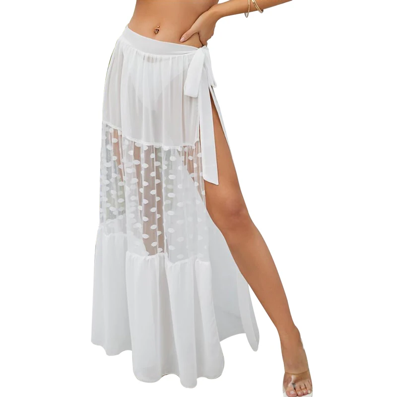 Lace Up Skirts Cover Up Women High Waist Split Swimwear Summer Mesh See Through Splice Sexy Elegant Long Skirt Cover Up Swimsuit
Lace Up Skirts Cover Up Women High Waist Split Swimwear Summer Mesh See Through Splice Sexy Elegant Long Skirt Cover Up Swimsuit