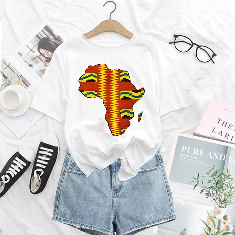 2022 Summer Women T-shirt Africa map Printed White Tshirts femme Casual Tops Tee Harajuku 90s Vintage T shirt Ladies Clothing
2022 Summer Women T-shirt Africa map Printed White Tshirts femme Casual Tops Tee Harajuku 90s Vintage T shirt Ladies Clothing