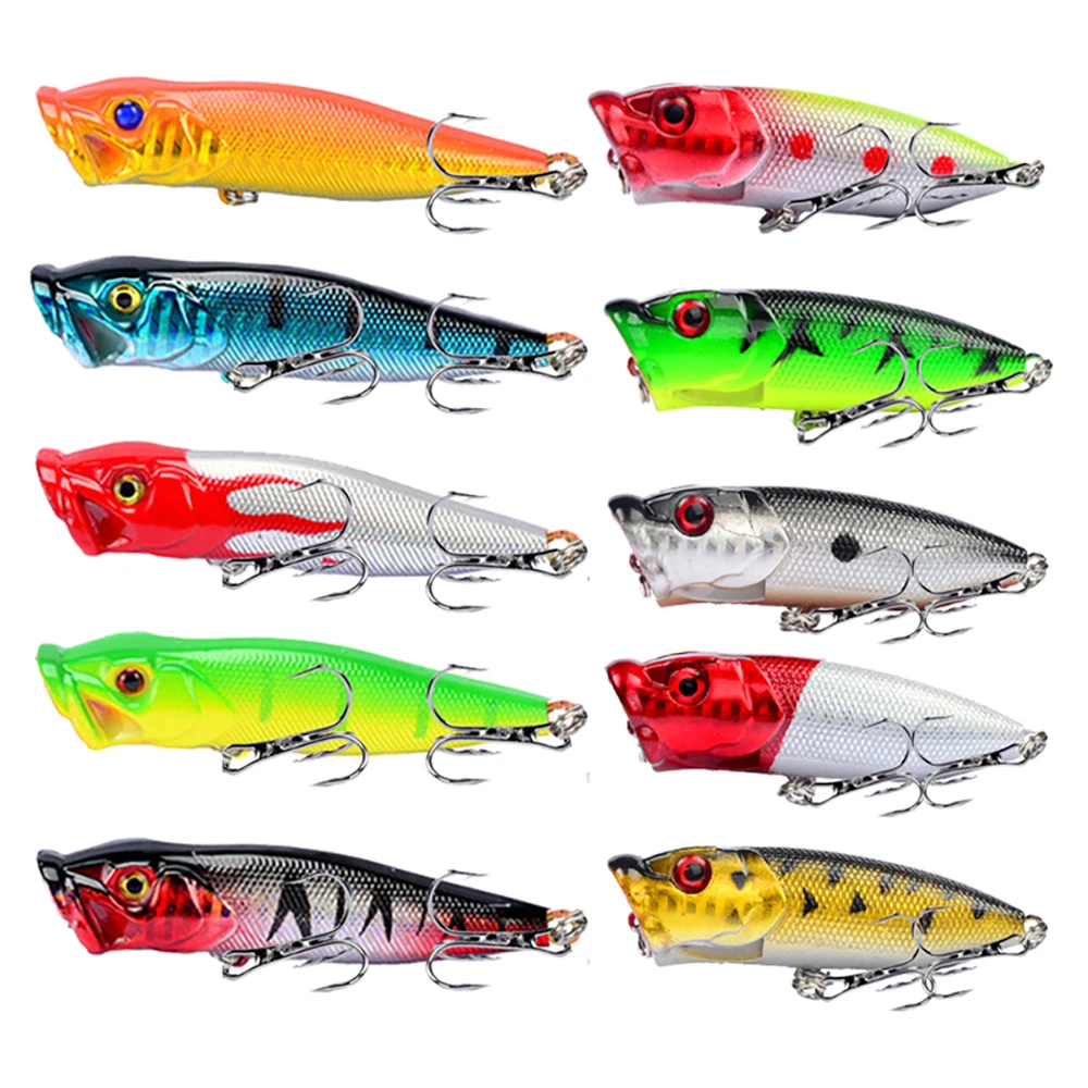 Hot 10pcs/lot Fishing Lure Set Mixed 2 Models Fishing Tackle 10 Colors Top Water Popper Lures Mix Fishing Bait
Hot 10pcs/lot Fishing Lure Set Mixed 2 Models Fishing Tackle 10 Colors Top Water Popper Lures Mix Fishing Bait