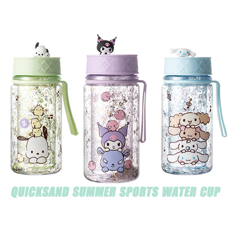 Sanrioed Kawaii Quicksand Sequins Summer Sports Water Cup Cinnamoroll Kuromi Purin Dog Anime Shiny Cup Body Double Layer Design
Sanrioed Kawaii Quicksand Sequins Summer Sports Water Cup Cinnamoroll Kuromi Purin Dog Anime Shiny Cup Body Double Layer Design