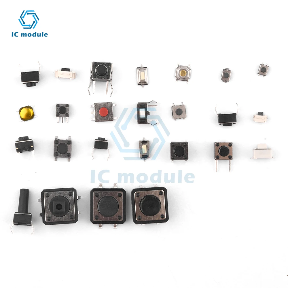 250pcs/lot touch switch/Micro Switch /push buttons switches 25 Types Assorted kit 2*4/3*6/4*4/6*6 for DIY Tool package 
250pcs/lot touch switch/Micro Switch /push buttons switches 25 Types Assorted kit 2*4/3*6/4*4/6*6 for DIY Tool package