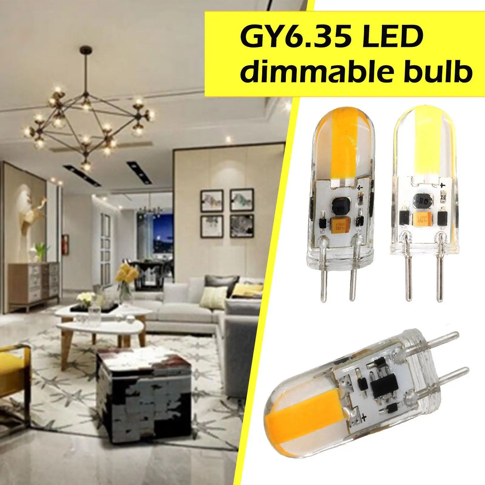 

1PC ACDC12V GY6.35 COB LED Bulb 1508 5w LED Spotlight 2700K 3000k 4000k 6000k 6500k Pendant Crystal Bulb Replace 50w Halogen