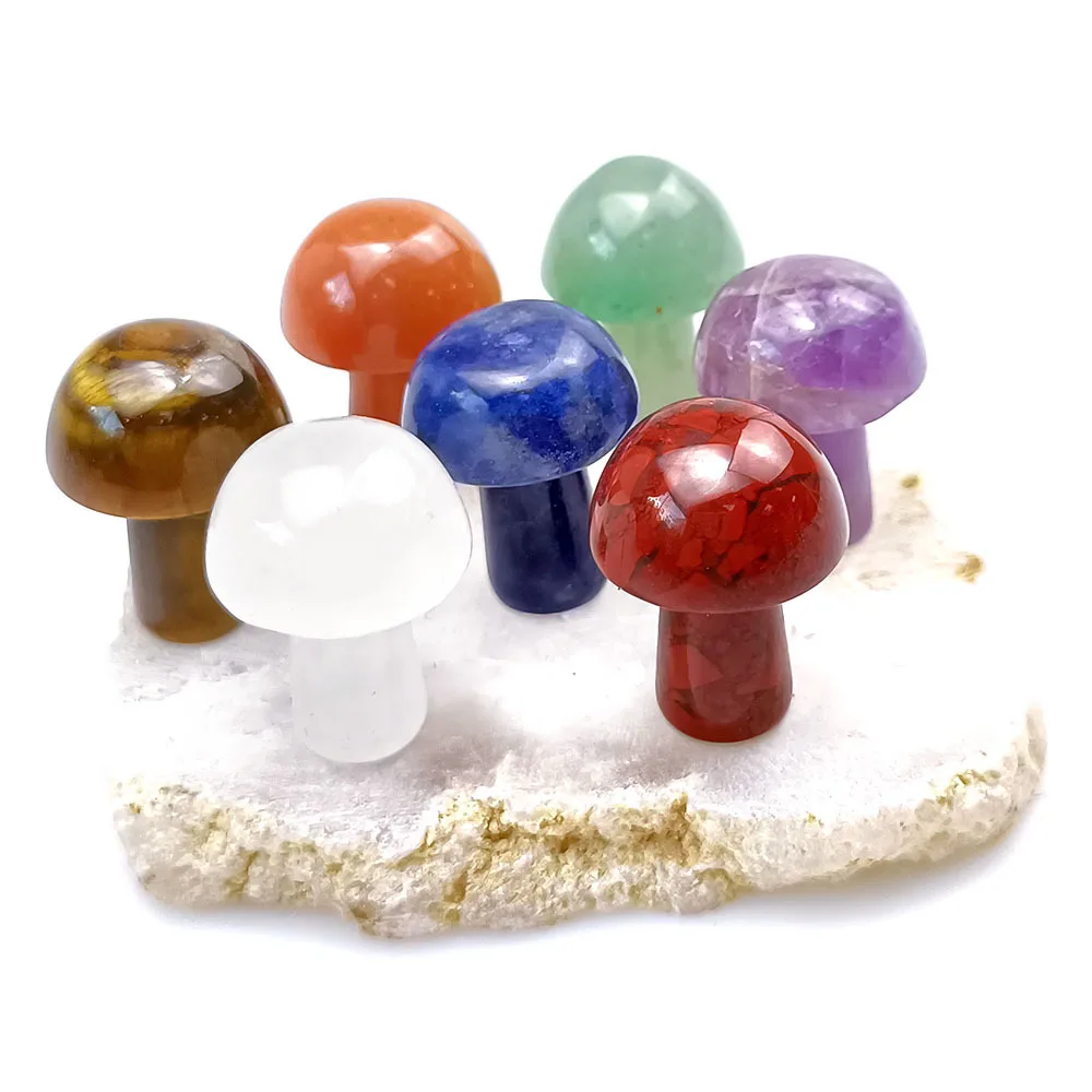 7 Chakra Mini Mushroom Natural Stone Chakras Decorations Healing Crystal Ornaments Loose Beads Finding Wholesale
7 Chakra Mini Mushroom Natural Stone Chakras Decorations Healing Crystal Ornaments Loose Beads Finding Wholesale