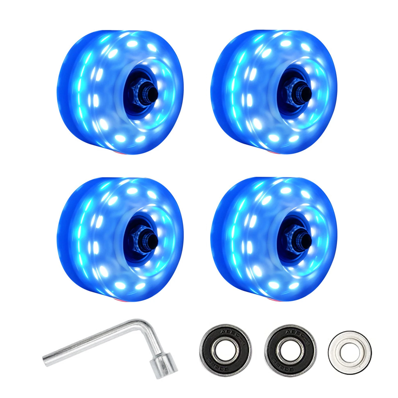 Noiseless Luminous Double Row With Wrench Lighting Skate Wheel Kit Flashing Roller Cool Universal High Elastic Sports Skateboard
Noiseless Luminous Double Row With Wrench Lighting Skate Wheel Kit Flashing Roller Cool Universal High Elastic Sports Skateboard