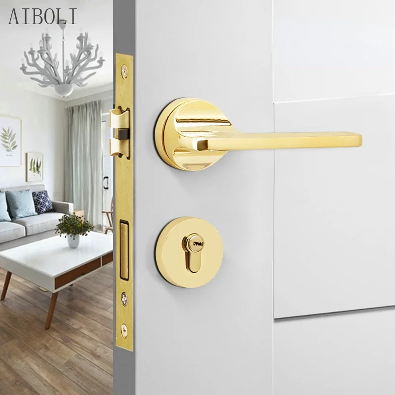 Golden Door Lock Bedroom Split Universal Type Zinc Alloy PVD Silent Indoor Wooden Door Lock
Golden Door Lock Bedroom Split Universal Type Zinc Alloy PVD Silent Indoor Wooden Door Lock