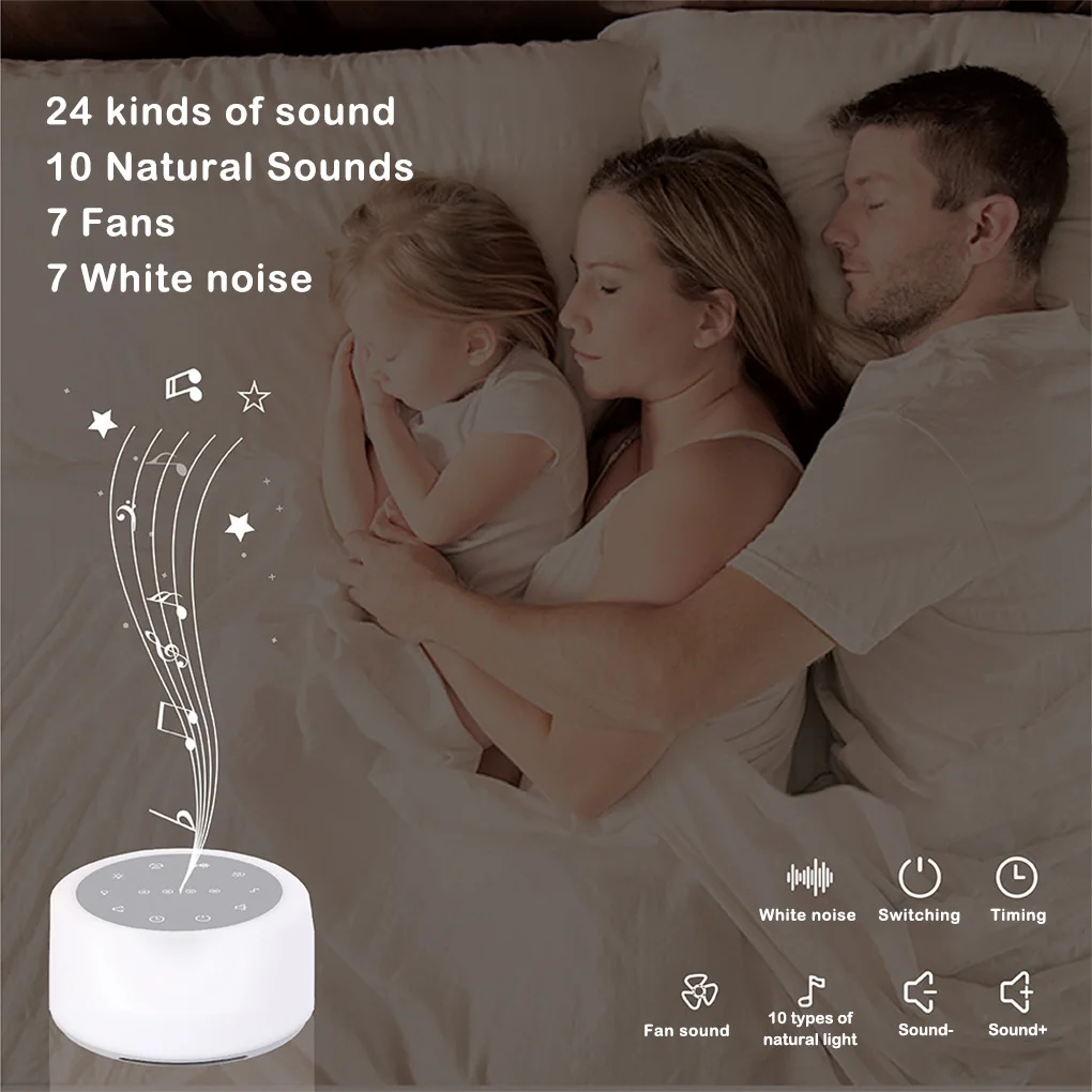 

RGB Night Light Soothing White Noise Sleeping Machine Sleep Sound Therapy Mood Lights Lamp with Speaker for Baby