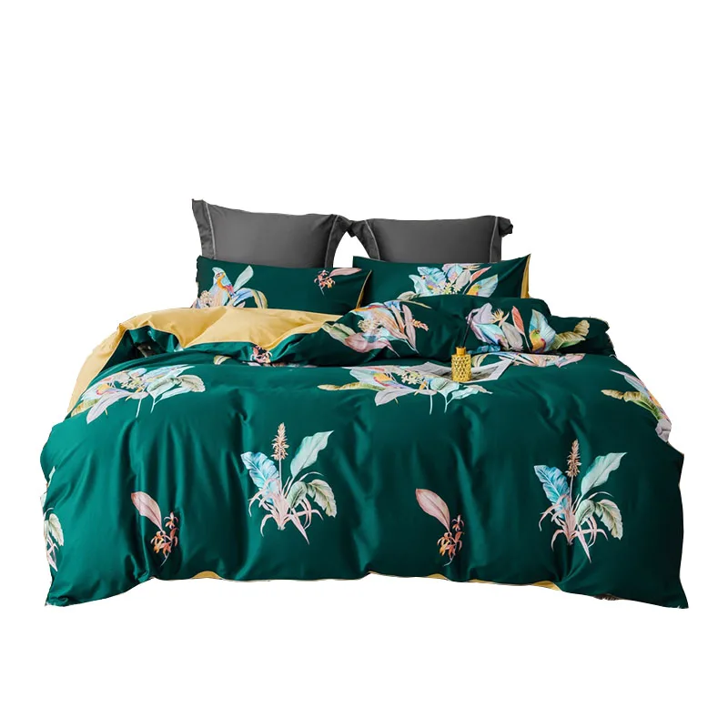 Long-staple Cotton Home Textile Bedding Set Green Botanical Pattern Luxury 4pcs Cover Bedsheet Pillow shams Queen King Size
Long-staple Cotton Home Textile Bedding Set Green Botanical Pattern Luxury 4pcs Cover Bedsheet Pillow shams Queen King Size
