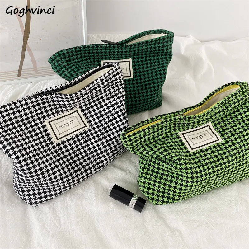 Plaid Cosmetic Bag Women Designer Fashion Portable Simple Chic Large Capacity Canvas Bag Zipper Casual Cases Female Korean Style
Plaid Cosmetic Bag Women Designer Fashion Portable Simple Chic Large Capacity Canvas Bag Zipper Casual Cases Female Korean Style