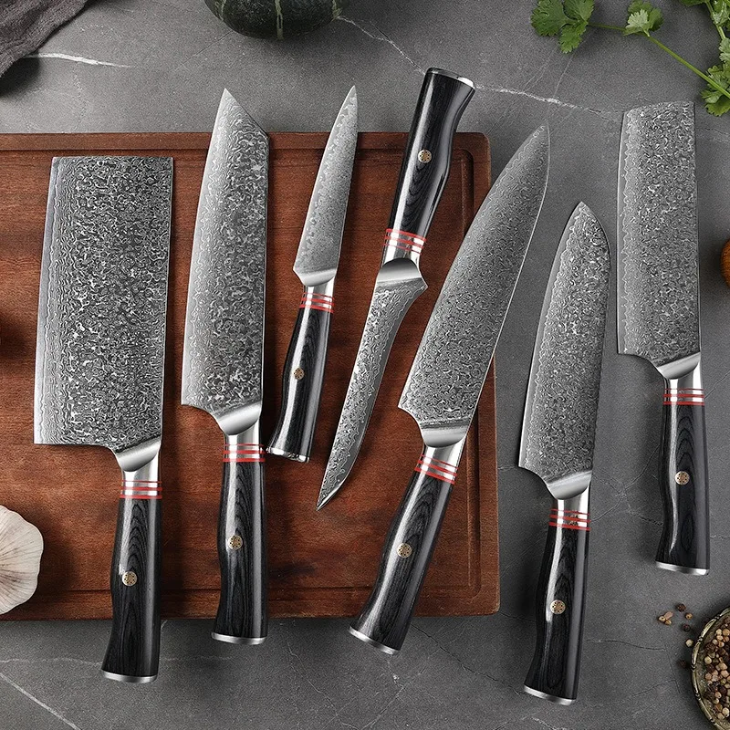 

Набор ножей из дамасской стали, 8 дюймов, ножи Santoku Kiritsuke, поварские ножи, японская бритва ручной работы, острый нож