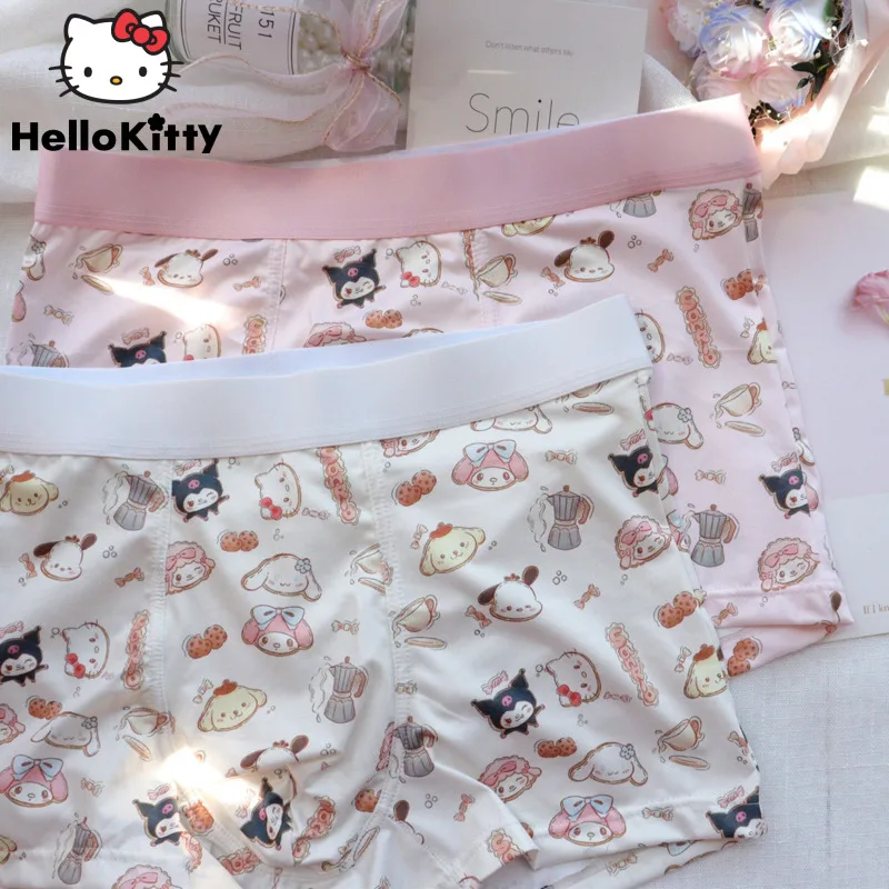Трусы-боксеры Sanrio мужские с рисунком Hello Kitty Kuromi, мягкие шелковистые шорты, модное нижнее белье для студентов
Трусы-боксеры Sanrio мужские с рисунком Hello Kitty Kuromi, мягкие шелковистые шорты, модное нижнее белье для студентов