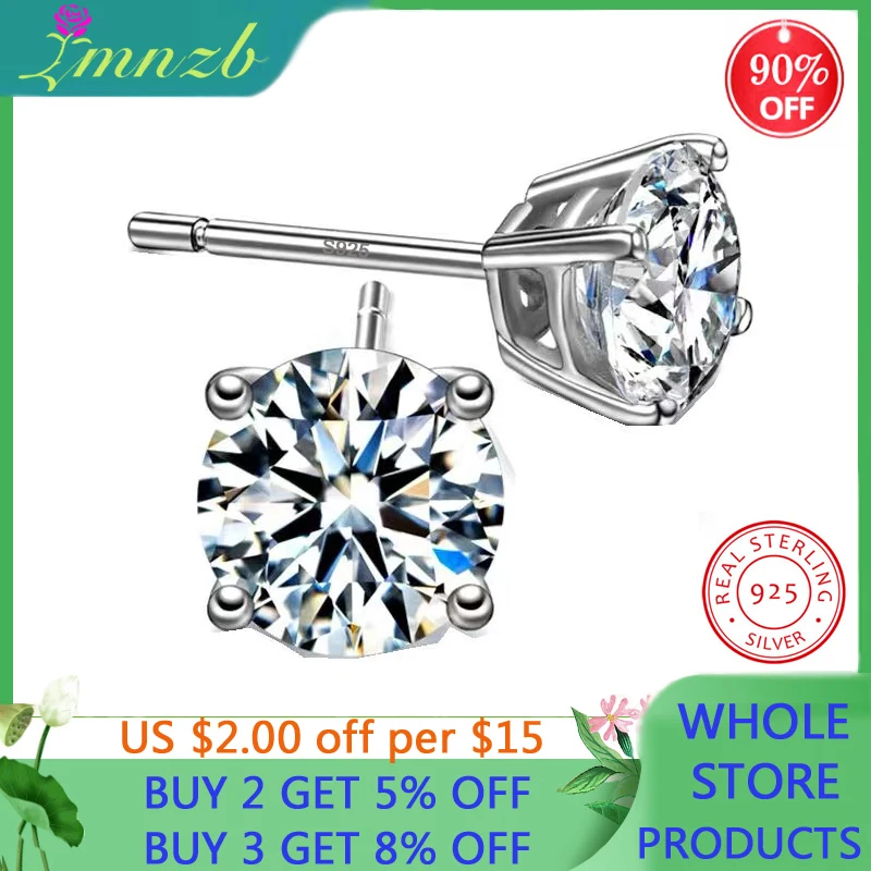 LMNZB With Certificate Tibetan Silver Stud Earrings For Women Four Prong Zirconia Diamond Engagement Gift Ear Jewelry E468
LMNZB With Certificate Tibetan Silver Stud Earrings For Women Four Prong Zirconia Diamond Engagement Gift Ear Jewelry E468
