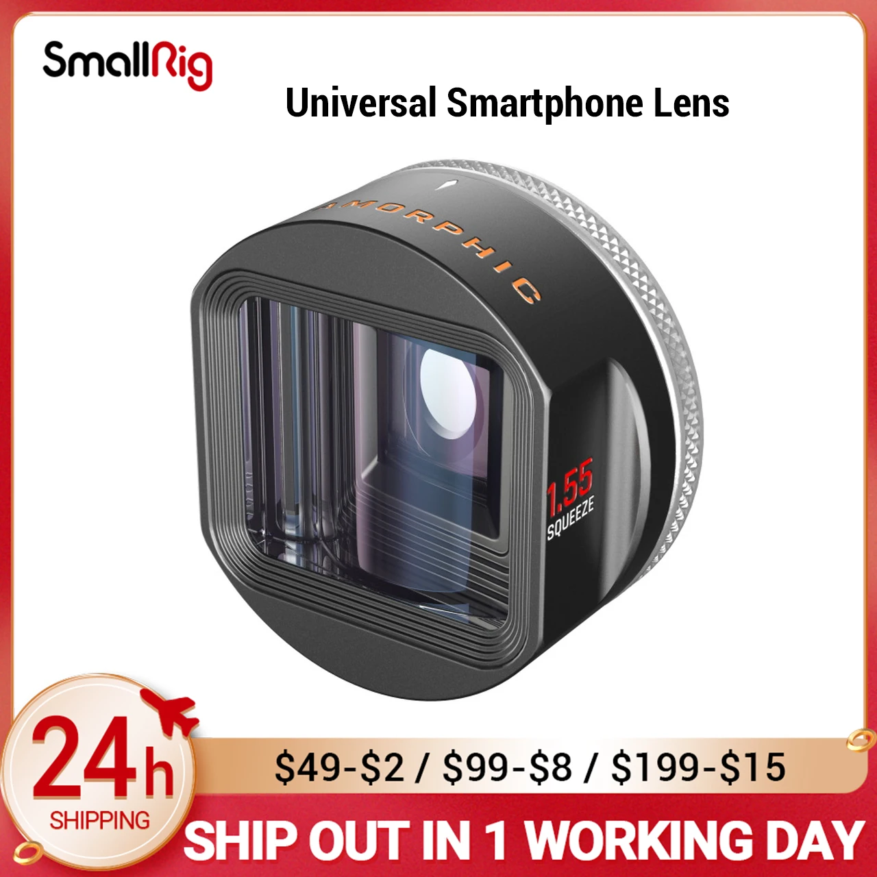 Анаморфный объектив SmallRig для смартфонов iPhone, Samsung, HUAWEI, Xiaomi, iPad, 3578 дюйма
Анаморфный объектив SmallRig для смартфонов iPhone, Samsung, HUAWEI, Xiaomi, iPad, 3578 дюйма