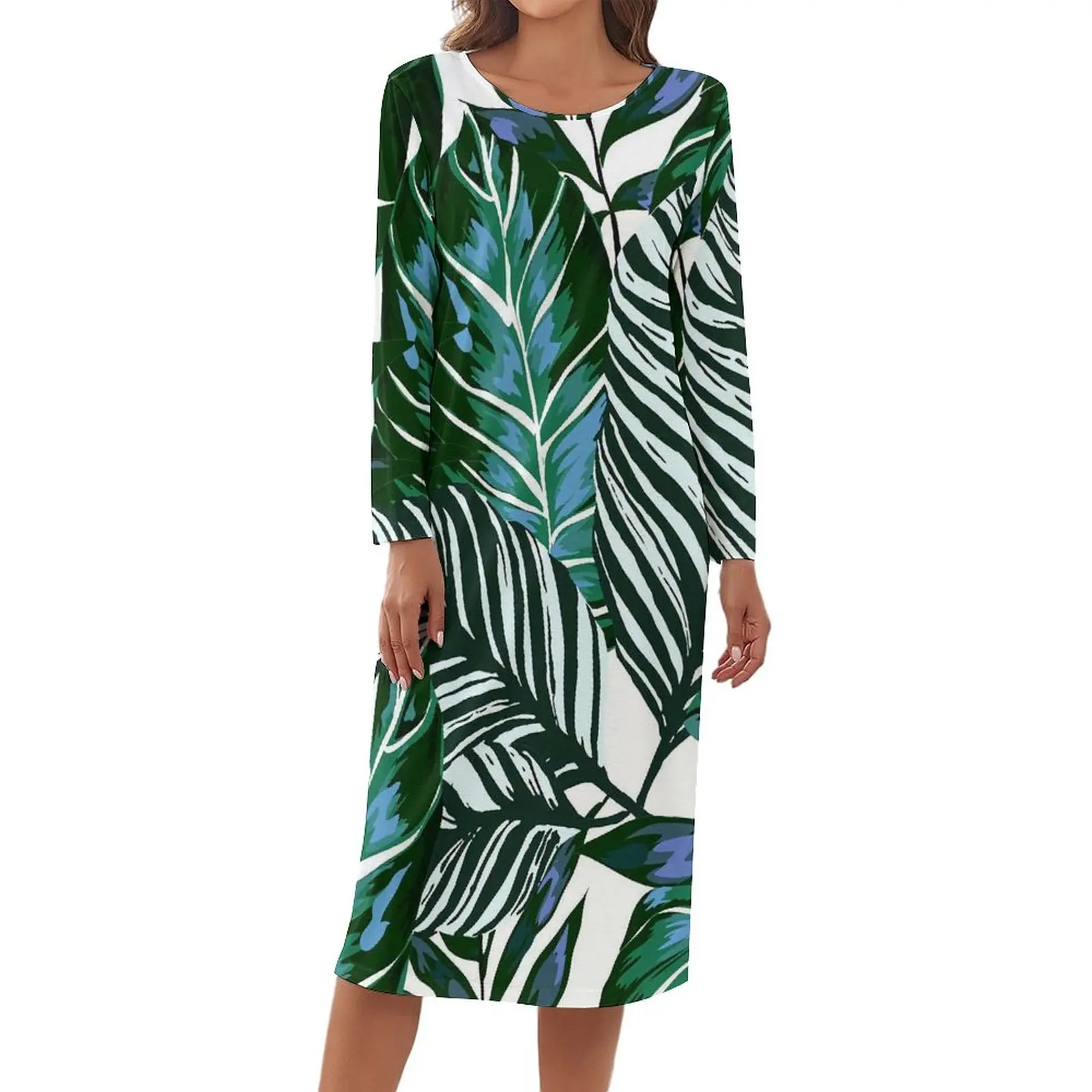Palm Leaves Green Pajamas Long-Sleeve Tropical Forest Print Kawaii Dresses Female Comfortable Sleepwear O Neck Graphic Pajama
Palm Leaves Green Pajamas Long-Sleeve Tropical Forest Print Kawaii Dresses Female Comfortable Sleepwear O Neck Graphic Pajama