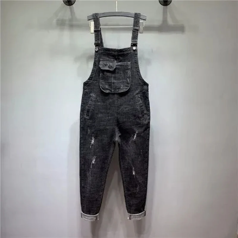 

Black Denim Overalls Women Clothes Pants 2022 Spring Fall New Jeans Loose Fashion Slimming Jumpsuit Female Casual Sling Rompers