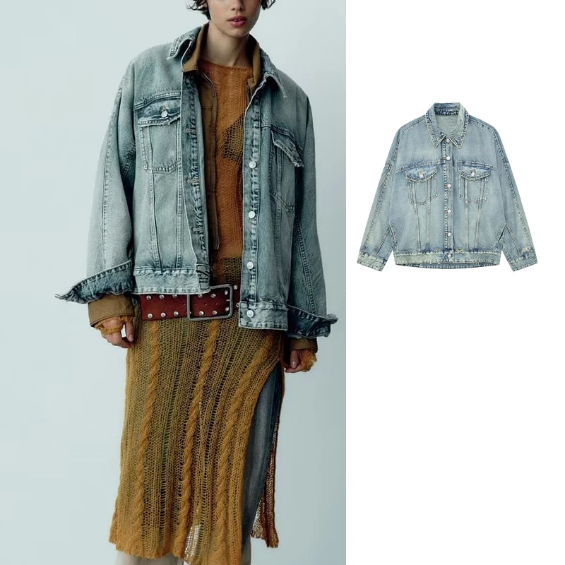 TRAF 2023 Denim Jacket Women Autumn Coat Woman Long Sleeve Women's Loose Jacket Streetwear Casual Jackets for Women Outerwear
TRAF 2023 Denim Jacket Women Autumn Coat Woman Long Sleeve Women's Loose Jacket Streetwear Casual Jackets for Women Outerwear