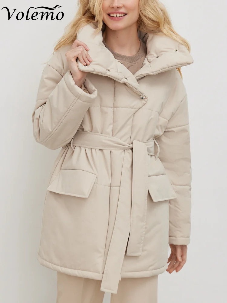 Volemo 2023 Quilted Jacket Women Winter Loose Parkas Coat Vintage Belted Outwear Office Ladies Warm Cotton Puffer Jackets Tops
Volemo 2023 Quilted Jacket Women Winter Loose Parkas Coat Vintage Belted Outwear Office Ladies Warm Cotton Puffer Jackets Tops