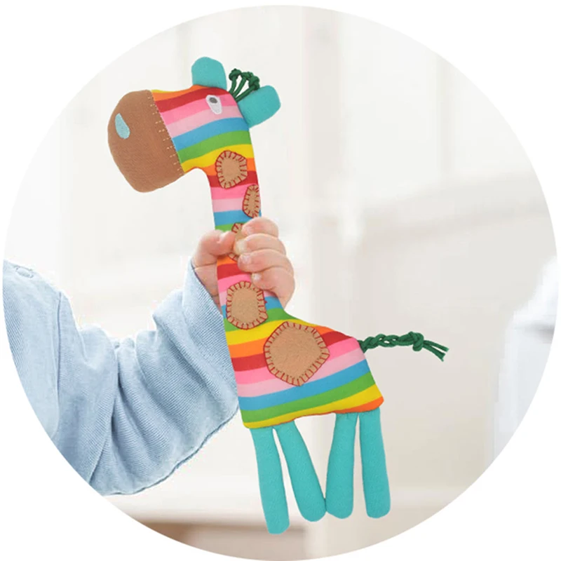 Giraffe Shape Soft Cute Washable Infant Handbell Rainbow Color Funny Ring Bell Baby Rattle Early Educational Toy High Quality
Giraffe Shape Soft Cute Washable Infant Handbell Rainbow Color Funny Ring Bell Baby Rattle Early Educational Toy High Quality