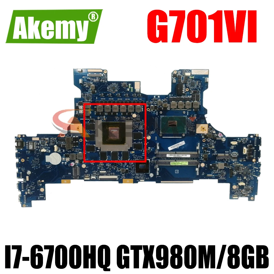 

ROG G701VI Motherboard REV2.0 Mainboard For Asus ROG G701 G701V G701VI Laptop Motherboard Test OK I7-6700HQ CPU GTX980M/8GB