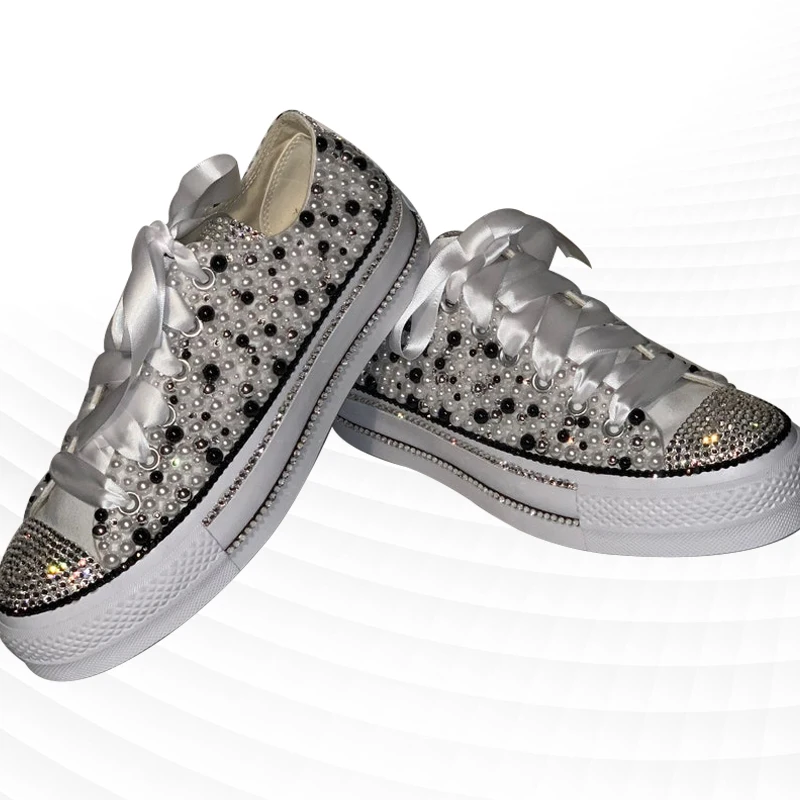 Comfortable Walking Shoes Low Top Beige Canvas Shoes Handmade Ribbon Black Bead Flat Unisex Vulcanized Shoes 35-46
Comfortable Walking Shoes Low Top Beige Canvas Shoes Handmade Ribbon Black Bead Flat Unisex Vulcanized Shoes 35-46