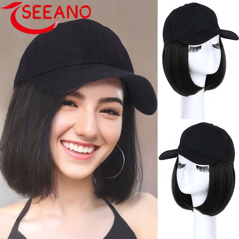 SEEANO Synthetic Hat wig Baseball Cap Hair Wig Short Straight Wigs 20cm Black Brown Naturally Connect Adjustable Wigs For Women
SEEANO Synthetic Hat wig Baseball Cap Hair Wig Short Straight Wigs 20cm Black Brown Naturally Connect Adjustable Wigs For Women