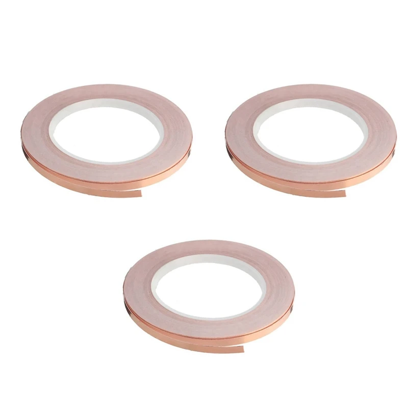 3X Single-Sided Adhesive Copper Foil Tape Self-Adhesive Shielding Tape Anti-Interference Tape For Guitar (5Mmx20m)
3X Single-Sided Adhesive Copper Foil Tape Self-Adhesive Shielding Tape Anti-Interference Tape For Guitar (5Mmx20m)