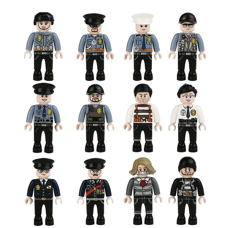 12pcs City Police Officer Thief Swat MOC 4.5CM Playmobil Accessories Minifigurine Assembled Building Block Kids Education Toys
12pcs City Police Officer Thief Swat MOC 4.5CM Playmobil Accessories Minifigurine Assembled Building Block Kids Education Toys