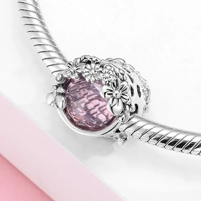 JIALY European S925 Sterling Silver Pink Purple Zircon Flower Hollow Enamel DIY Charm Bead Dangle For Bracelet Necklace Chain
JIALY European S925 Sterling Silver Pink Purple Zircon Flower Hollow Enamel DIY Charm Bead Dangle For Bracelet Necklace Chain