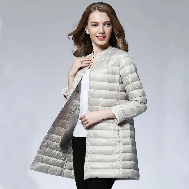Woman Spring Padded Warm Coat Ultra Light Duck Down Jacket Long Female Overcoat Slim Solid Jackets Winter Coat Portable Parkas
Woman Spring Padded Warm Coat Ultra Light Duck Down Jacket Long Female Overcoat Slim Solid Jackets Winter Coat Portable Parkas