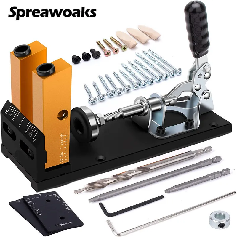 3 In 1 Pocket Hole Jig Kit Aluminum Alloy Adjustable Woodworking Drilling Guide Angled Removable Pocket Screw Jig
3 In 1 Pocket Hole Jig Kit Aluminum Alloy Adjustable Woodworking Drilling Guide Angled Removable Pocket Screw Jig