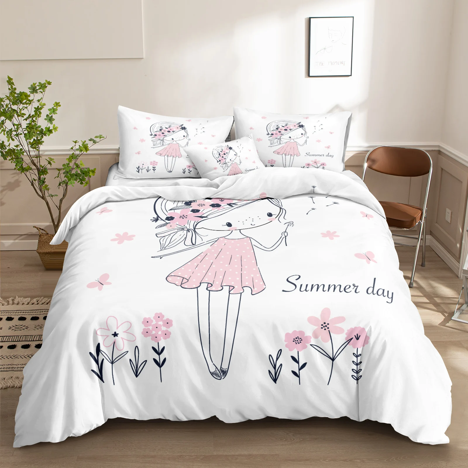 Pink Girls Bedding Sets Cute Kids Duvet Cover Set Modern Fashion Home Textiles Floral Bed Linen for Dropshipping
Pink Girls Bedding Sets Cute Kids Duvet Cover Set Modern Fashion Home Textiles Floral Bed Linen for Dropshipping
