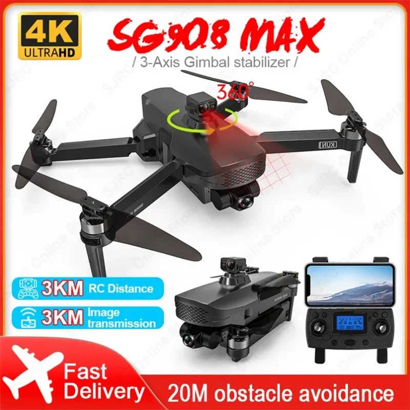 SG908 MAX Drone 4K Profesional HD Camera Drone 2.4G WiFi 3-Axis SG908 Pro Dron RC 3KM Flight Distance VS SG906 Max2 F11S 4K
SG908 MAX Drone 4K Profesional HD Camera Drone 2.4G WiFi 3-Axis SG908 Pro Dron RC 3KM Flight Distance VS SG906 Max2 F11S 4K