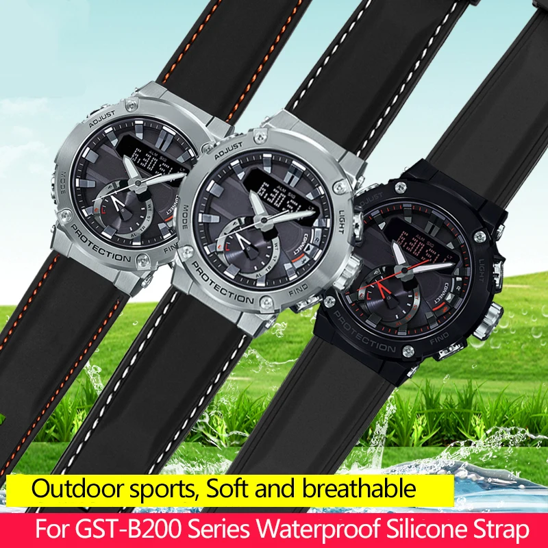 Силиконовый ремешок для мужских часов C-asio G-SHOCK 5608 GST-B200 Series, мужской модифицированный резиновый ремешок для часов 24*16 мм из матовой кожи
Силиконовый ремешок для мужских часов C-asio G-SHOCK 5608 GST-B200 Series, мужской модифицированный резиновый ремешок для часов 24*16 мм из матовой кожи