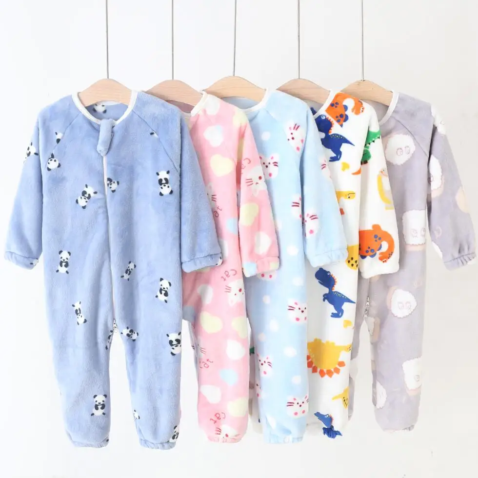 

Детские пижамы для мальчиков и девочек, плотная теплая Пижама, осенние детские фланелевые комбинезоны, комбинезоны, зимние детские Мультяшные одеяла, одежда для сна