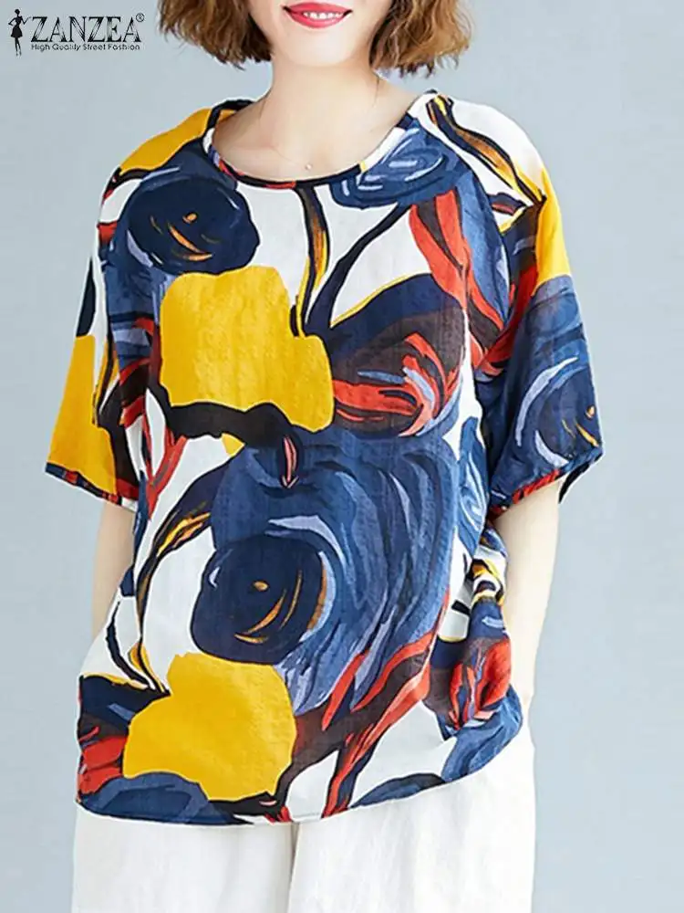 ZANZEA Women Vintage Blouse Summer Short Sleeve Floral Print Tops Tunic Bohemian Holiday Beach Blusas Loose Shirt Mujer Oversize
ZANZEA Women Vintage Blouse Summer Short Sleeve Floral Print Tops Tunic Bohemian Holiday Beach Blusas Loose Shirt Mujer Oversize