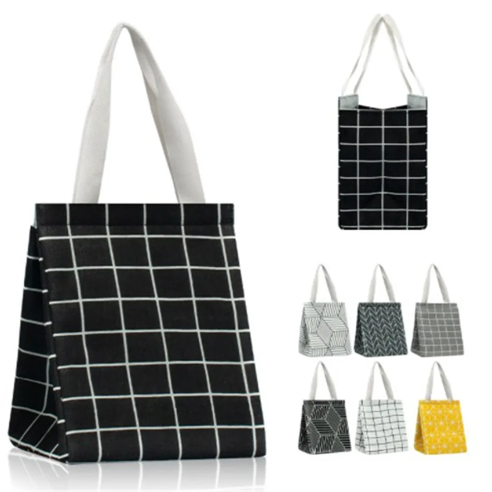 Women Lunch Bag Canvas Fabric Insulated Lunch Box Aluminum Foil Lunch Handbag Reusable School Office Outdoor Pinic Lunch ToteBag
Women Lunch Bag Canvas Fabric Insulated Lunch Box Aluminum Foil Lunch Handbag Reusable School Office Outdoor Pinic Lunch ToteBag