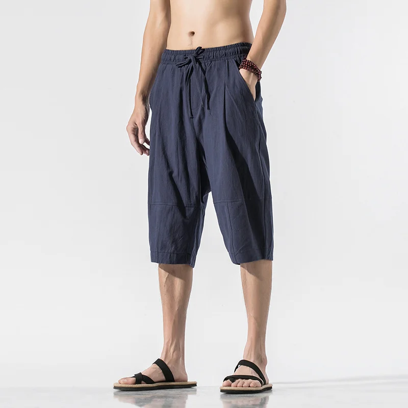 Men Summer Cotton Linen Short Cropped Pants Chinese Style Loose Breathable Casual Blue White Lace Up Shorts Plus Size 4xl 5xl
Men Summer Cotton Linen Short Cropped Pants Chinese Style Loose Breathable Casual Blue White Lace Up Shorts Plus Size 4xl 5xl