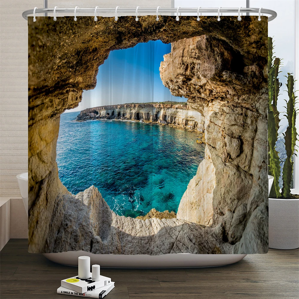 Seaside Beach Cave Printed Shower Curtain Sea Caves Landscape Bathroom Waterproof Curtain Scenery Partition Curtain With Hooks
Seaside Beach Cave Printed Shower Curtain Sea Caves Landscape Bathroom Waterproof Curtain Scenery Partition Curtain With Hooks