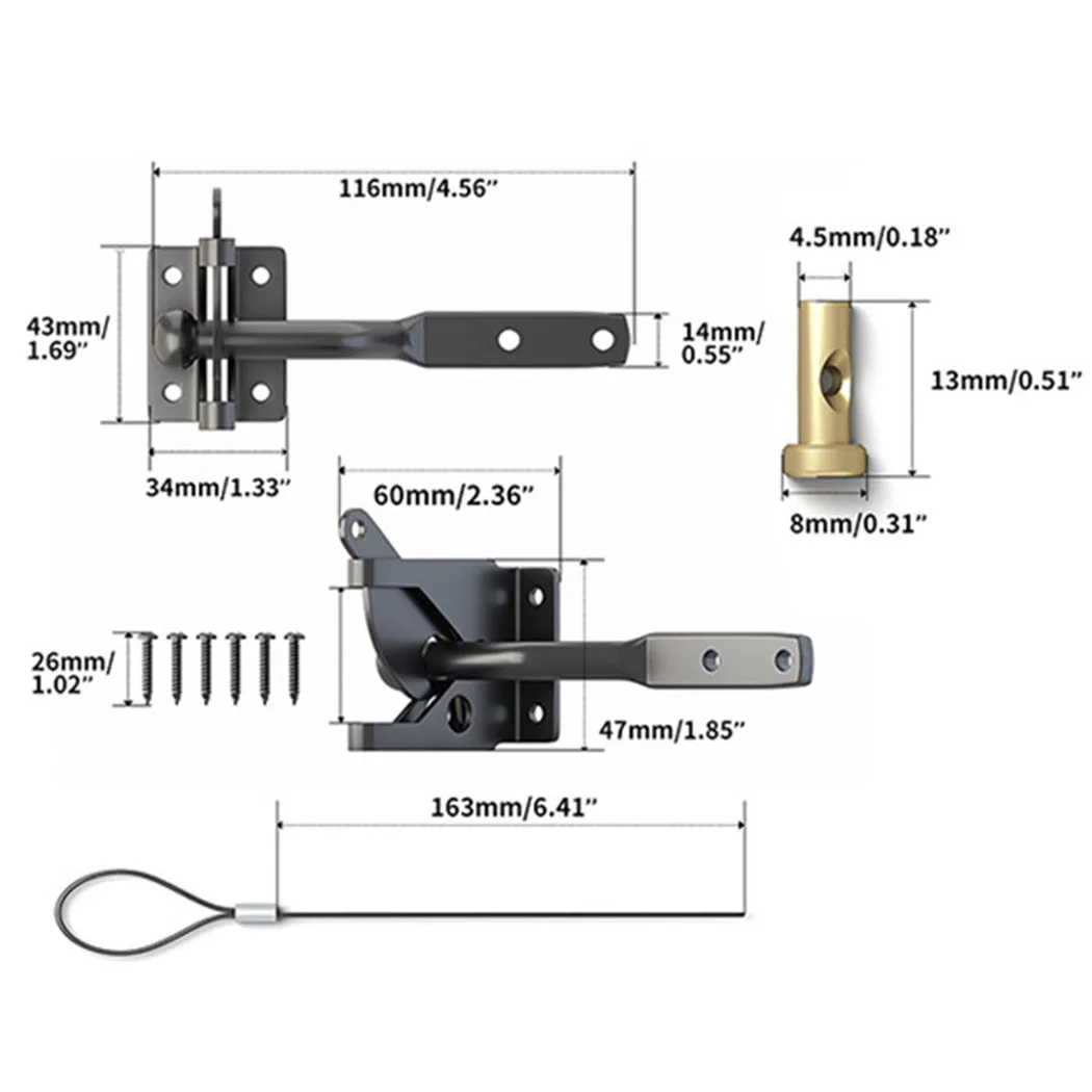 HEAVY DUTY Automatic Gate Latch Fence Door Latch Buckles With Rope Lockable Gate Spring Zipper Auto Pad Lock Black Home Hardware
HEAVY DUTY Automatic Gate Latch Fence Door Latch Buckles With Rope Lockable Gate Spring Zipper Auto Pad Lock Black Home Hardware