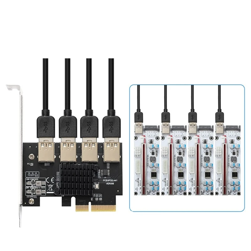 4 порта PCI для экспресс-Райзера, расширитель карты 1X до 16X, USB от 1 до 4, адаптер для автомобиля
4 порта PCI для экспресс-Райзера, расширитель карты 1X до 16X, USB от 1 до 4, адаптер для автомобиля