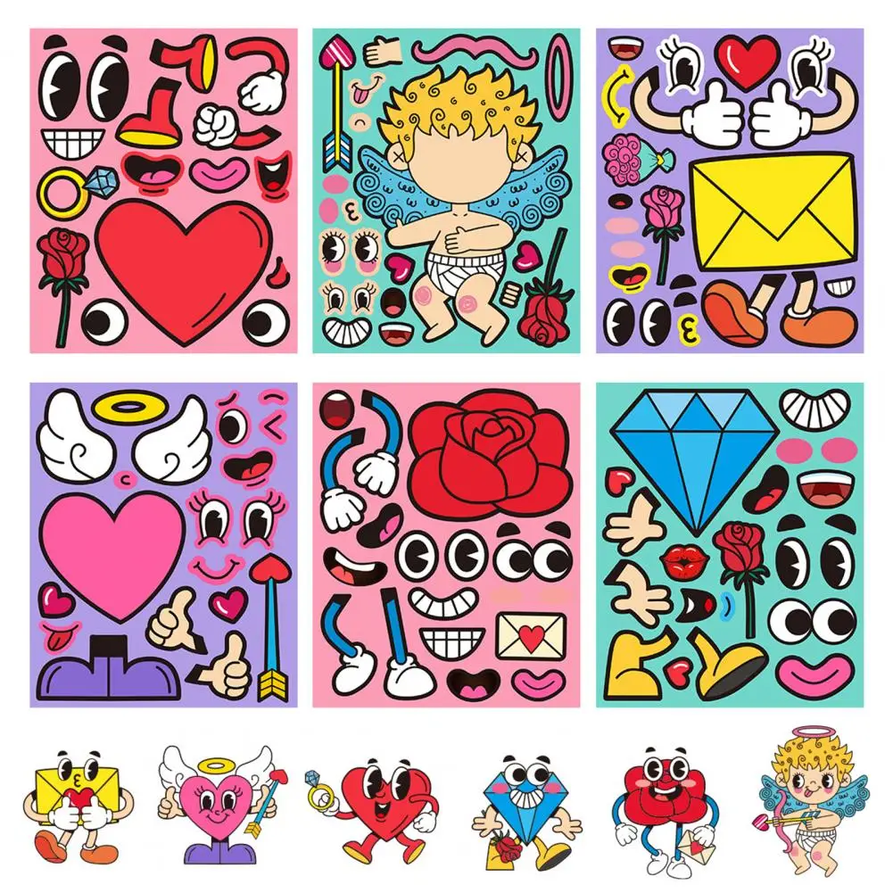 Entertainment Adorable Cartoon Valentine's Day Heart Shape DIY Stickers Party Game Accessories
Entertainment Adorable Cartoon Valentine's Day Heart Shape DIY Stickers Party Game Accessories