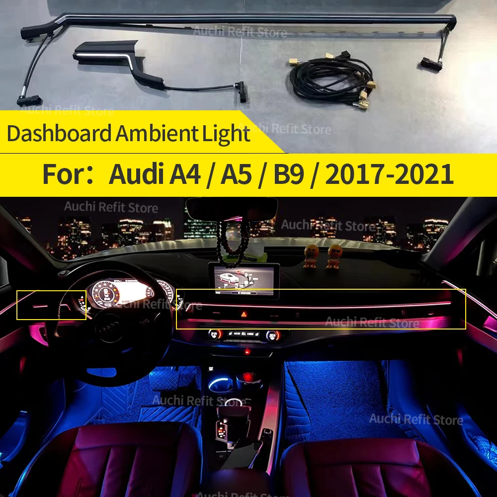 32 Colours Dashboard Trim Ambient Lights For Audi A4 A5 B9 RS4 RS5 2017-2021 Car Console Interior Decorative Light Retrofit Kit
32 Colours Dashboard Trim Ambient Lights For Audi A4 A5 B9 RS4 RS5 2017-2021 Car Console Interior Decorative Light Retrofit Kit