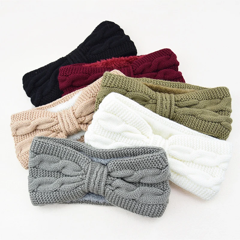 Solid Color Elastic Hair Band Plus Velvet Bow Headband Double Twist Crochet Knitted Hairband Handmade Knitting Woolen DIY Soft
Solid Color Elastic Hair Band Plus Velvet Bow Headband Double Twist Crochet Knitted Hairband Handmade Knitting Woolen DIY Soft