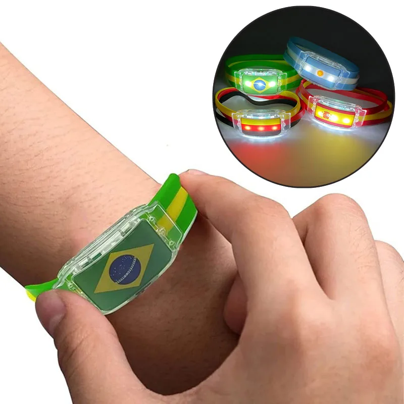 2022 Qatar Football Match LED Glow Bracelets Argentina/Brazil/German/Spain Light Up Wristbands National Flag LED Glow Watch
2022 Qatar Football Match LED Glow Bracelets Argentina/Brazil/German/Spain Light Up Wristbands National Flag LED Glow Watch