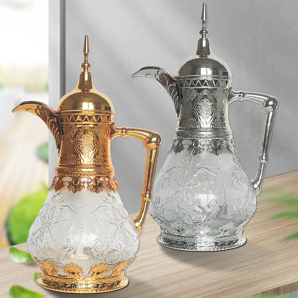 Middle Eastern Style 1600ML Glass Vacuum Flask Fruit Juice Drink Glass Jug Arabic Coffee Pot For Home Cold Kettle Brewing Teapot
Middle Eastern Style 1600ML Glass Vacuum Flask Fruit Juice Drink Glass Jug Arabic Coffee Pot For Home Cold Kettle Brewing Teapot