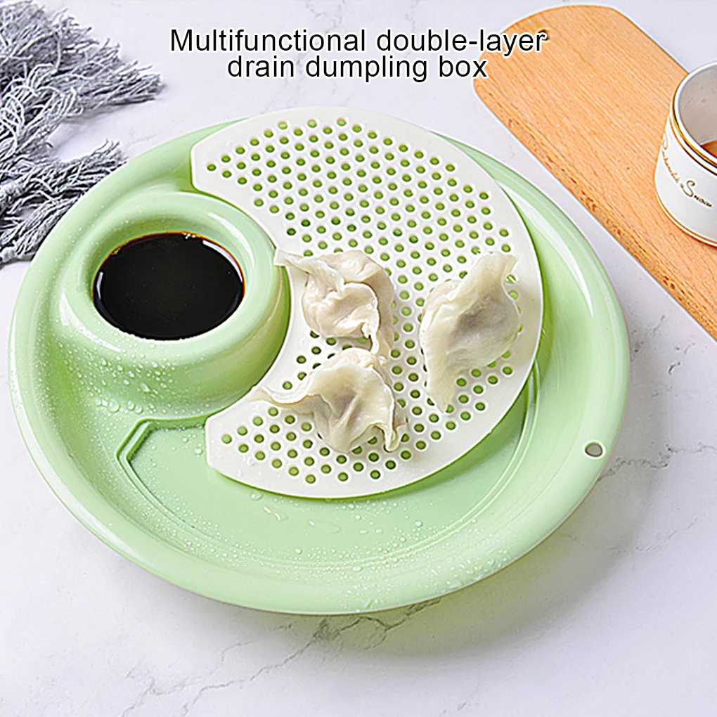 Draining Dumpling Plate Double-layer Dumpling Dish Plastic Kitchen Food Draining Tray Kitchen Utensils
Draining Dumpling Plate Double-layer Dumpling Dish Plastic Kitchen Food Draining Tray Kitchen Utensils