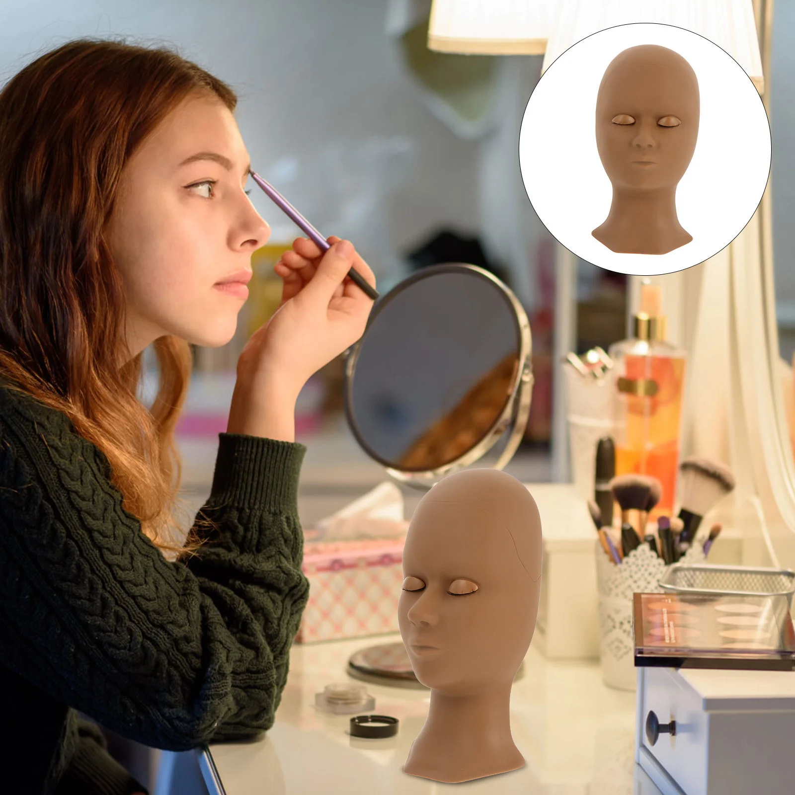 Head Mannequin Eyelash Practice Makeup Eyelids Training Lash Rubber Kit Extension Face Extensions Manikin Device Removable
Head Mannequin Eyelash Practice Makeup Eyelids Training Lash Rubber Kit Extension Face Extensions Manikin Device Removable
