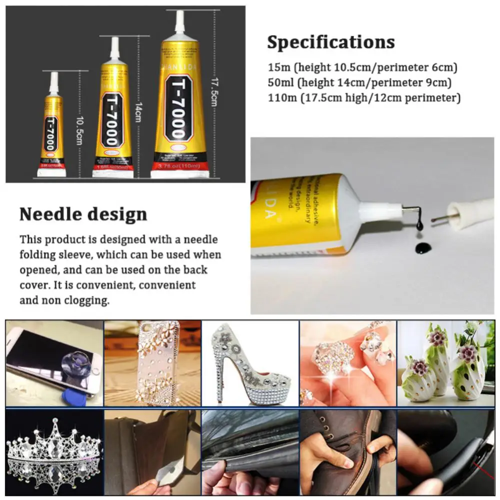 Multi-purpose Glass Plastic Diy Glue Diy Glue Repair Adhesive Lcd Display Frame Glue Adhesive Glue 15/50/110ml Universal T-7000
Multi-purpose Glass Plastic Diy Glue Diy Glue Repair Adhesive Lcd Display Frame Glue Adhesive Glue 15/50/110ml Universal T-7000